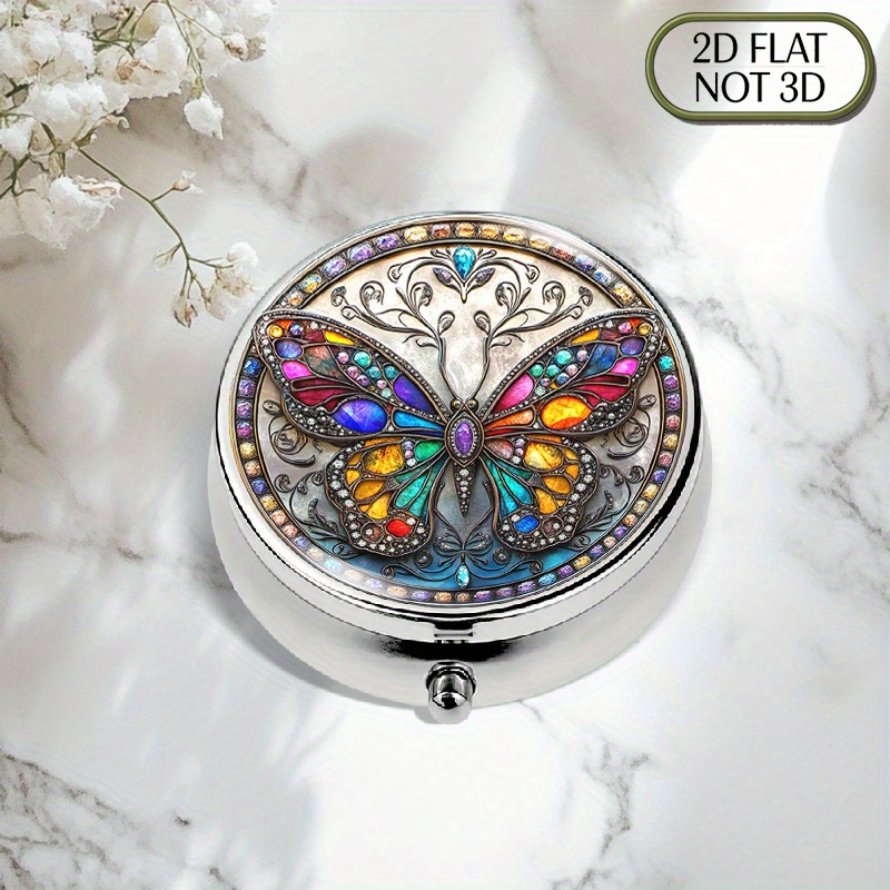 Travel Accessories As Gifts - 1개입 휴대용 평면형 원형 금속 알약