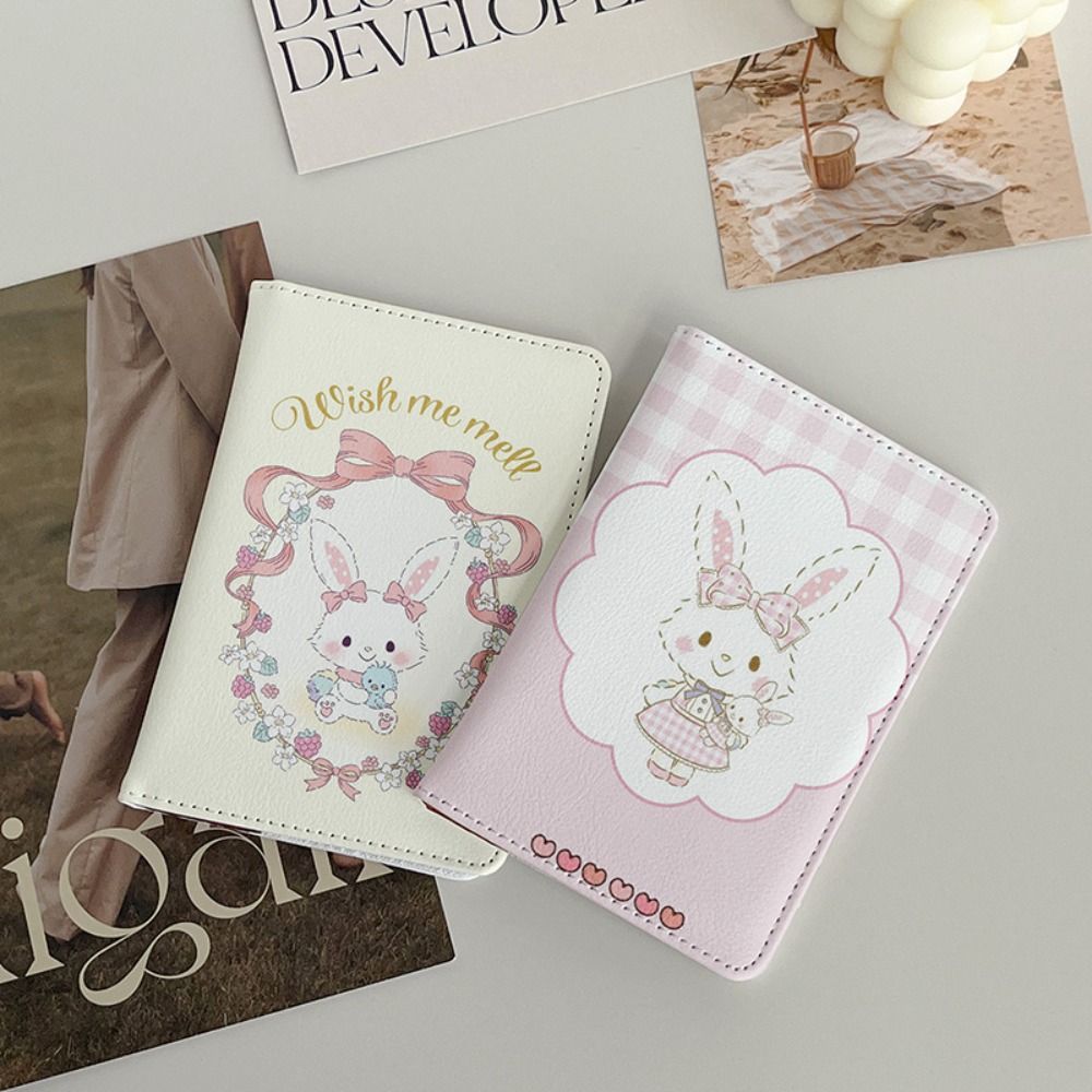 Travel Accessories Wallet - 토끼 프린트 여권 홀더 초박형 PU
