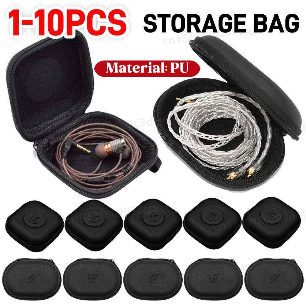 Travel Accessories Organizer Bag - 1-10PCS KZ 이어폰 케이스 PU 가죽