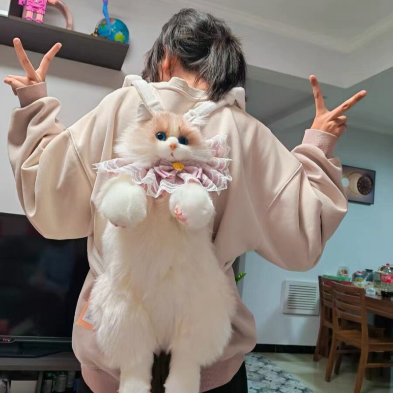 Travel Accessories Ideas - 2026년 신상 래그돌 고양이 플러시 백팩