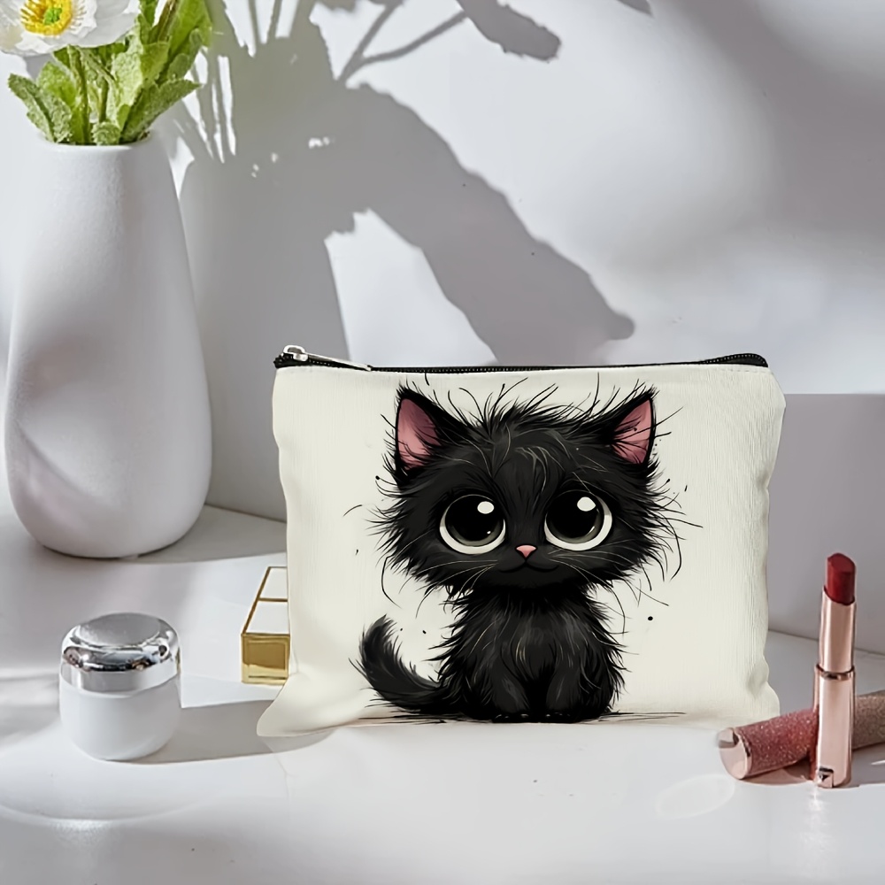 귀여운 고양이 프린트 화장품 가방 - 다기능 지퍼 파우 - Travel Accessories Jewelry 리뷰 및 가격