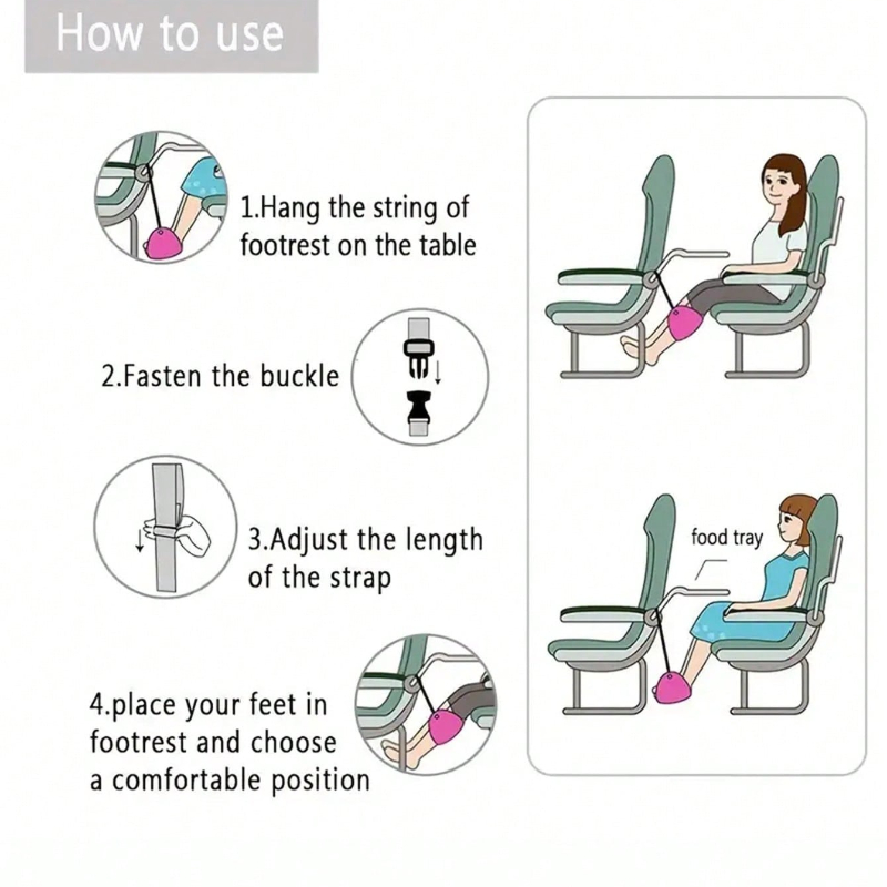 비행기 여행을위한 휴대용 조절 가능한 발판 해먹 긴 비 - Travel Accessories Long Flight 리뷰 및 가격