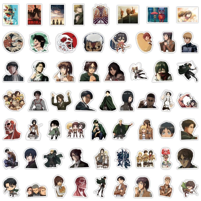 60Pcs 진격의 거인 애니메이션 스티커 귀여운 미적  - Luggage Cover Protector 리뷰 및 가격