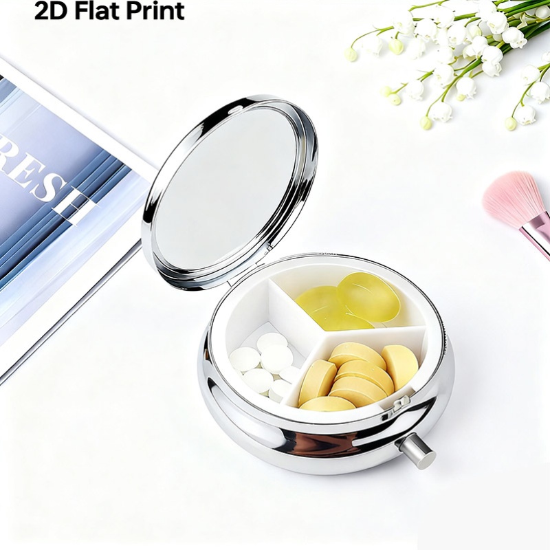 (평면형) 1개입 휴대용 원형 금속 알약 케이스로 환상 - Travel Accessories As Gifts 리뷰 및 가격
