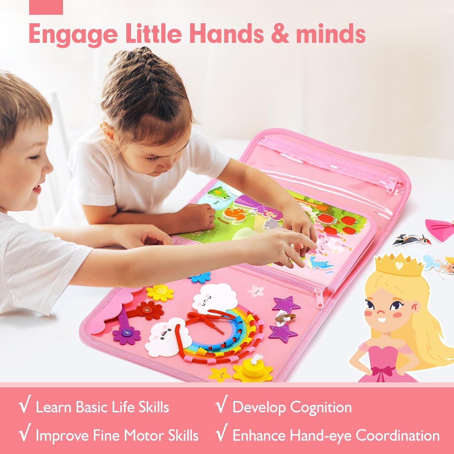 유아 바쁜 보드 장난감 몬테소리 생활 기술 학습 장난감 - Travel Accessories Baby 리뷰 및 가격