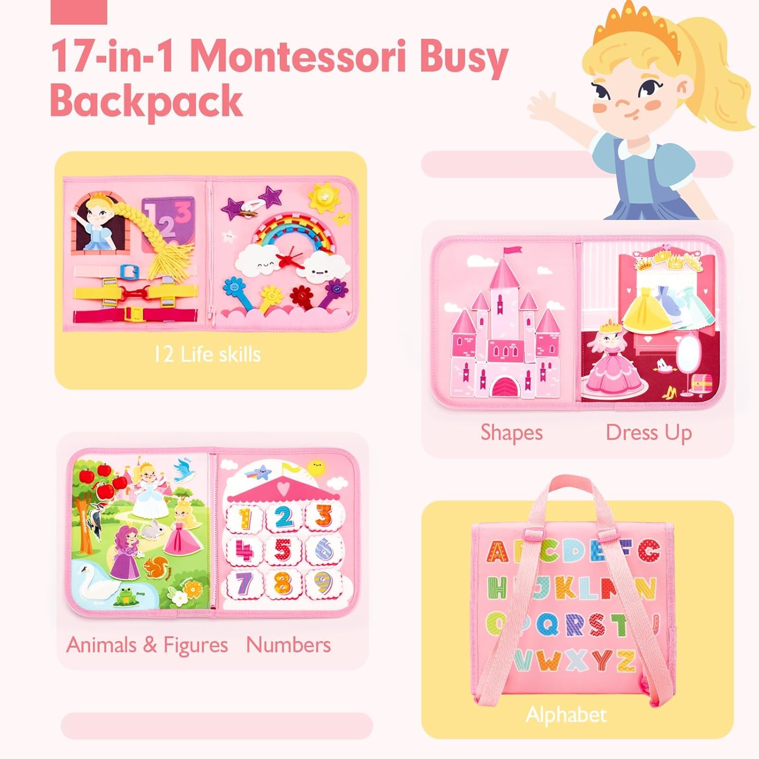 유아 바쁜 보드 장난감 몬테소리 생활 기술 학습 장난감 - Travel Accessories Baby 리뷰 및 가격