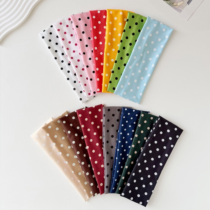 2개 세트 폴카 도트 탄성 헤어밴드 부드러운 원단 땀  - Travel Accessories Aesthetic 리뷰 및 가격