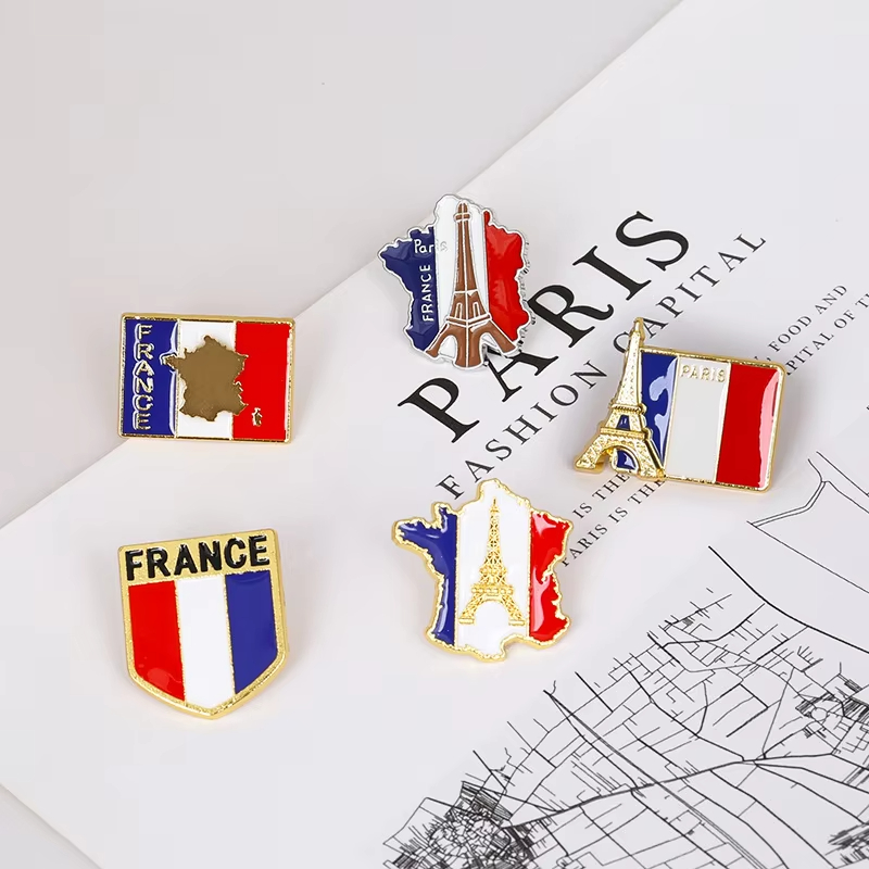 프랑스 국기 에나멜 핀 에펠탑 파리 지도 브로치 귀여운 - Travel Accessories Jewelry 리뷰 및 가격